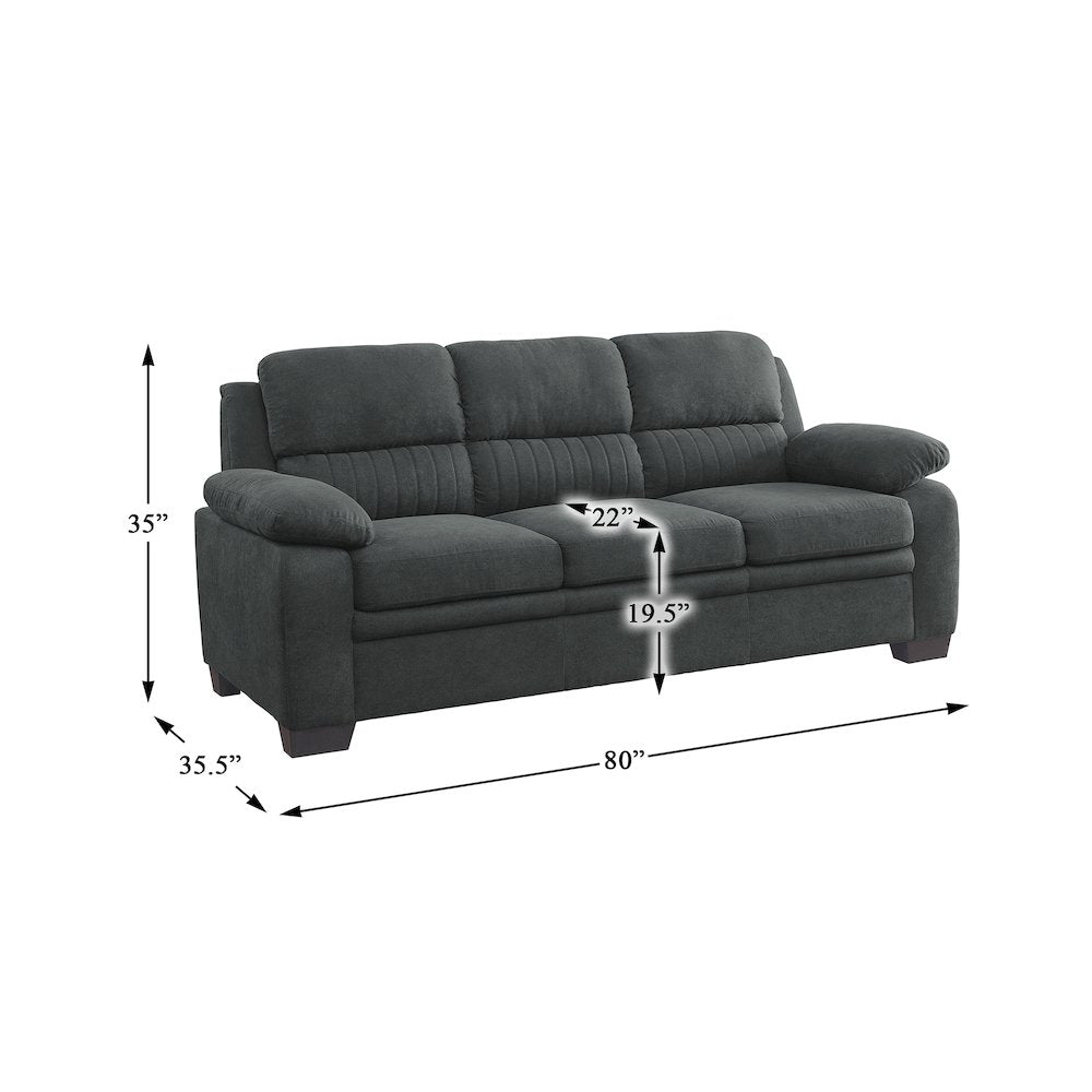Holleman Textured Fabric Sofa In Dark Gray
