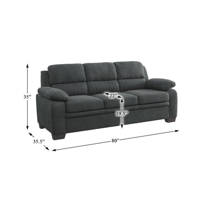 Holleman Textured Fabric Sofa In Dark Gray