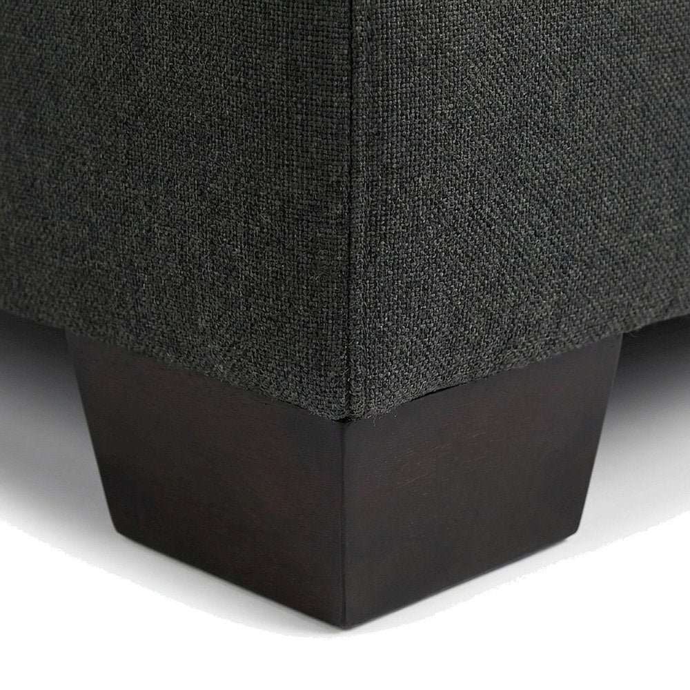 Holleman Textured Fabric Sofa with Track Arms and Tight Back, Dark Gray