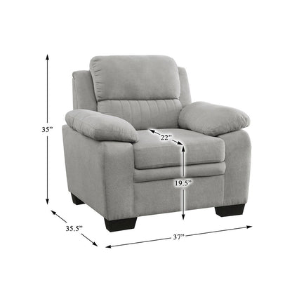 Holleman Textured Fabric Arm Chair In Gray