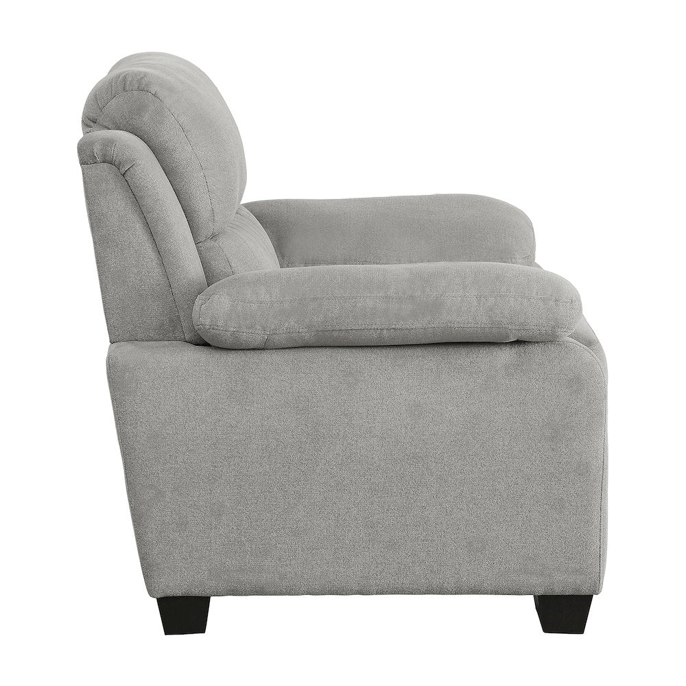 Holleman Textured Fabric Arm Chair In Gray