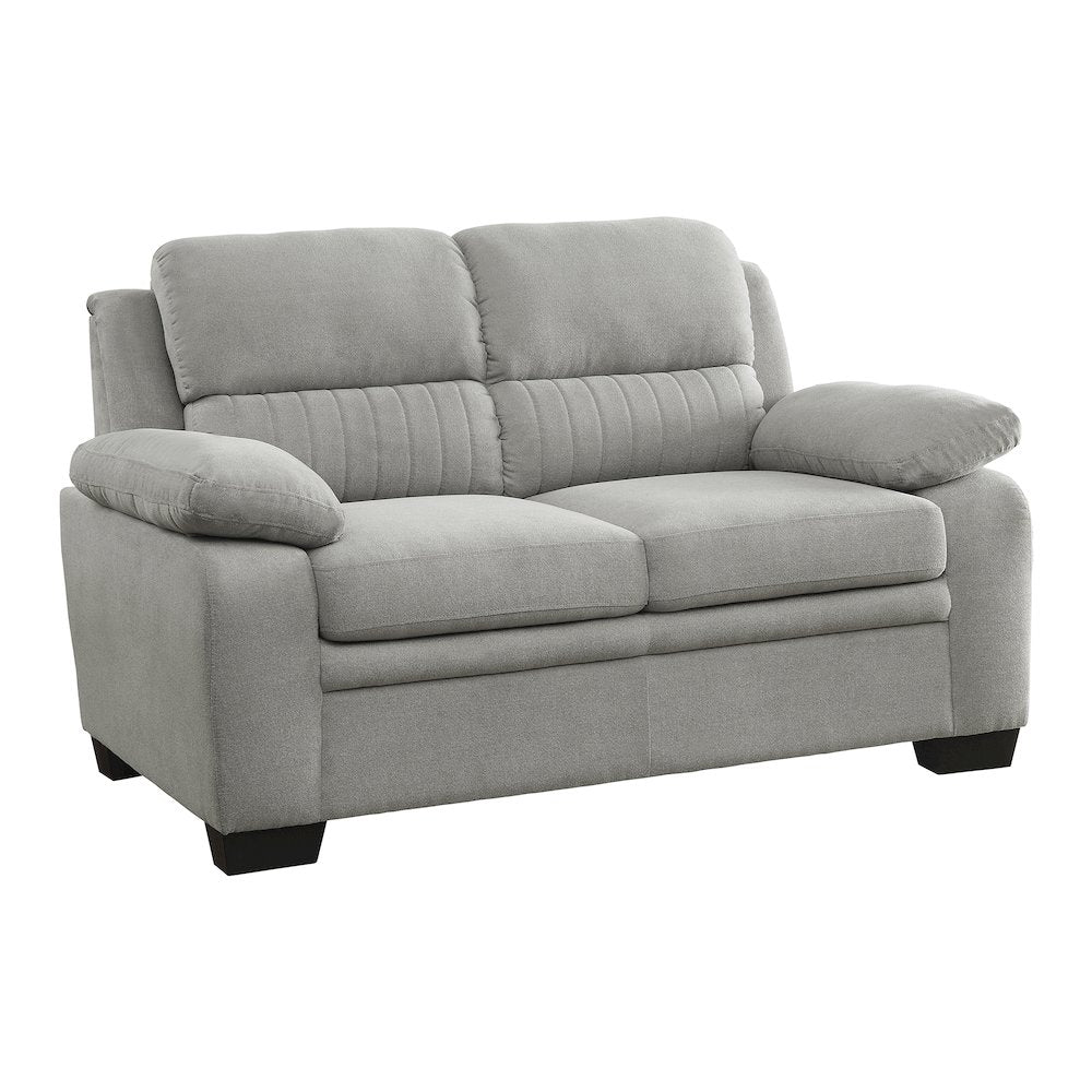 Holleman Textured Fabric Love Seat In Gray