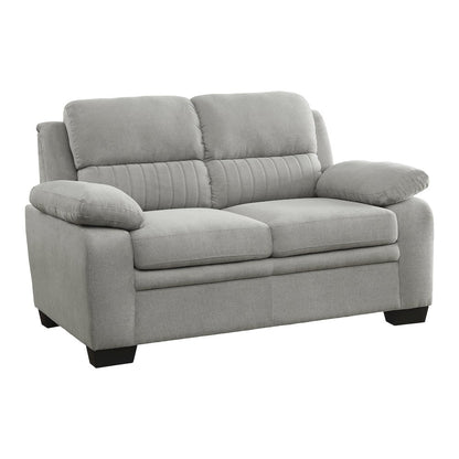 Holleman Textured Fabric Love Seat In Gray