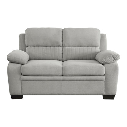 Holleman Textured Fabric Love Seat In Gray