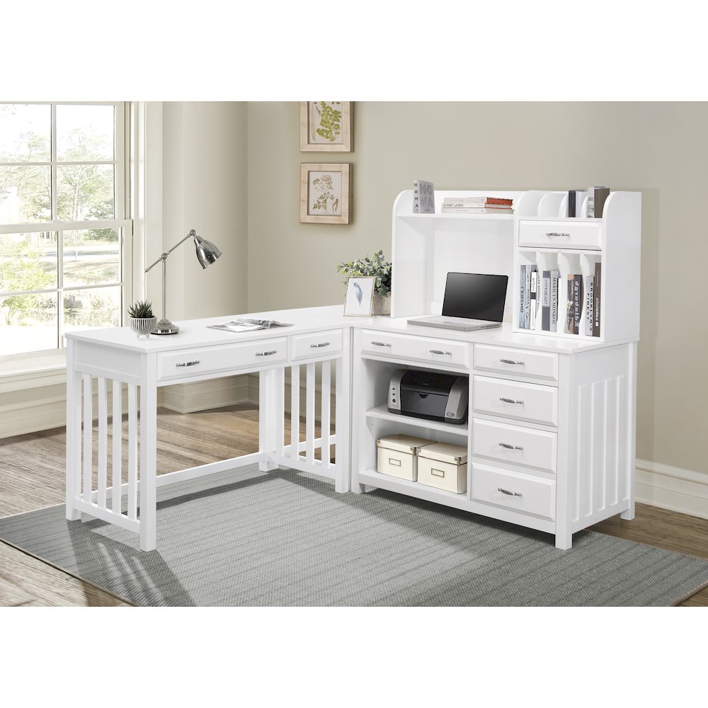 Blanche Asian Hardwood Hutch in White