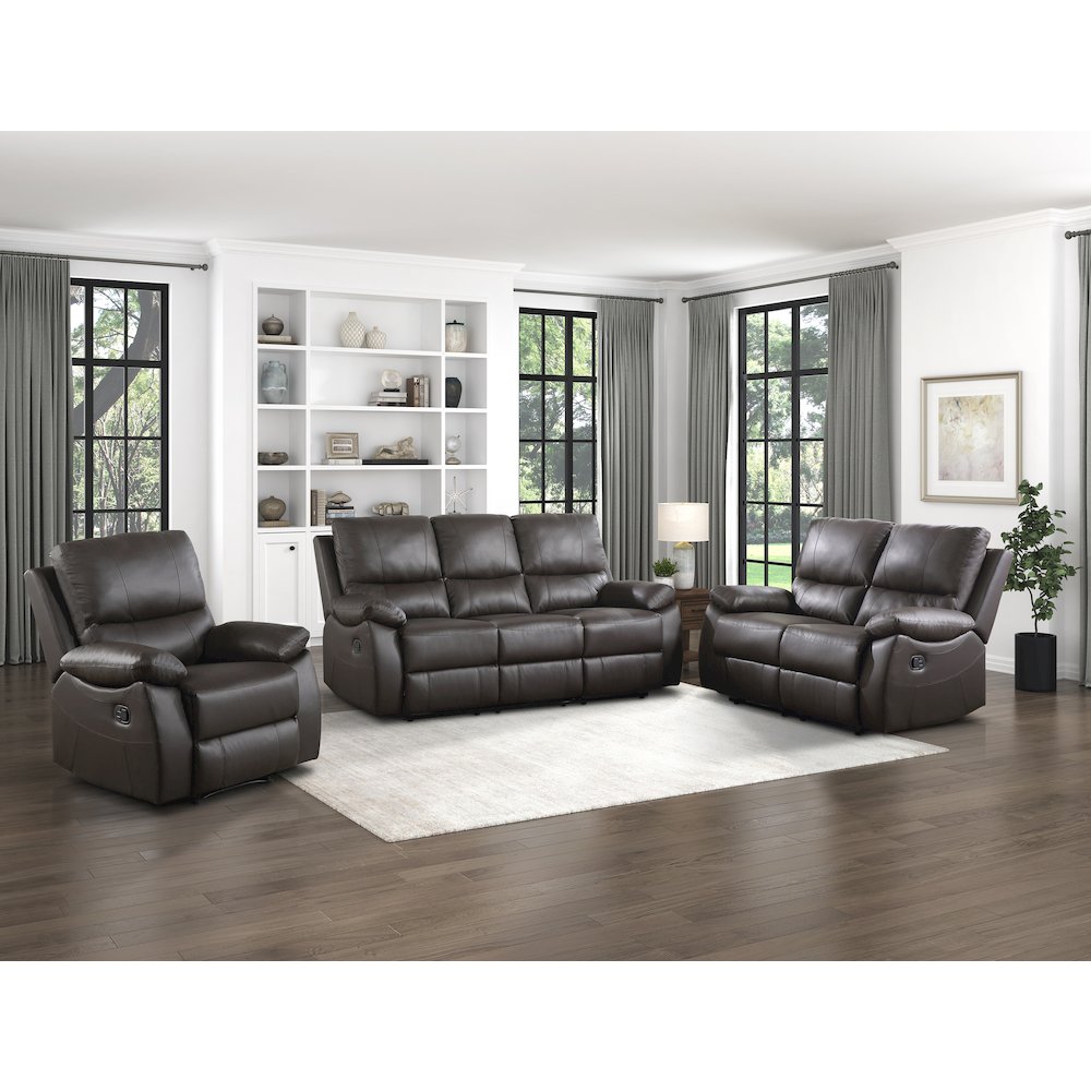 Dawson Faux Leather Reclining Chair In Brown