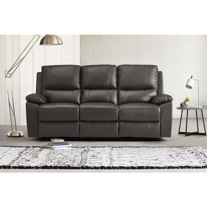Dawson Faux Leather Double Reclining Sofa In Brown