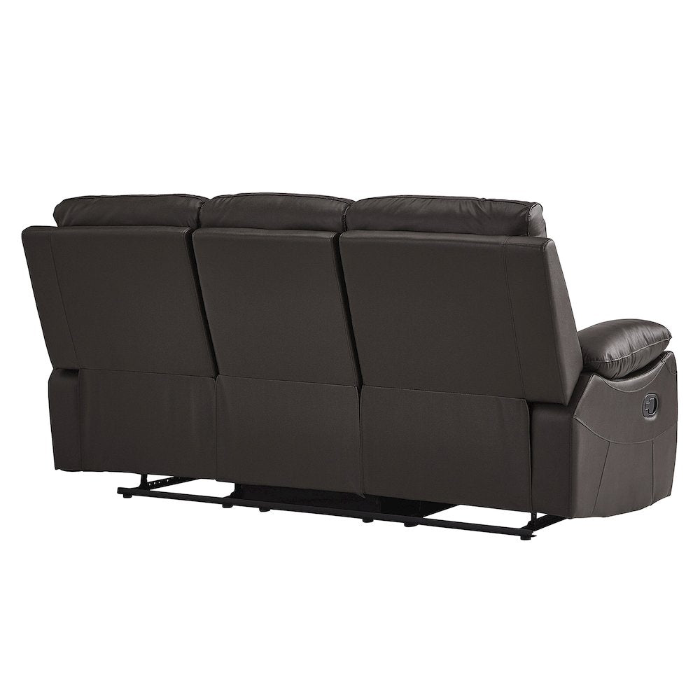 Dawson Faux Leather Double Reclining Sofa In Brown