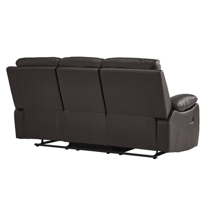 Dawson Faux Leather Double Reclining Sofa In Brown