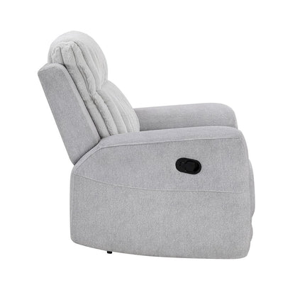 Benton Corduroy Reclining Chair in Light Gray