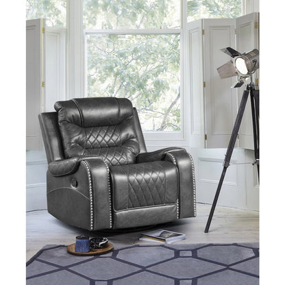 Putnam Faux Leather Swivel Glider Reclining Chair In Brown