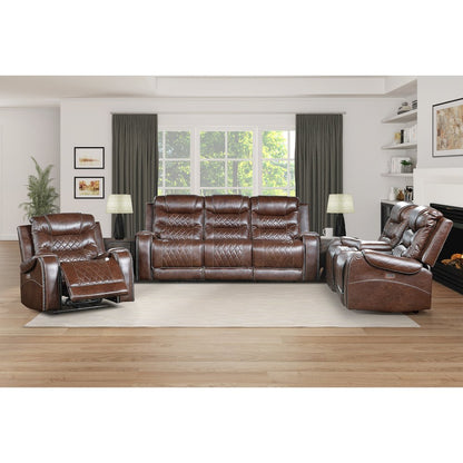 Putnam Faux Leather Swivel Glider Reclining Chair In Brown