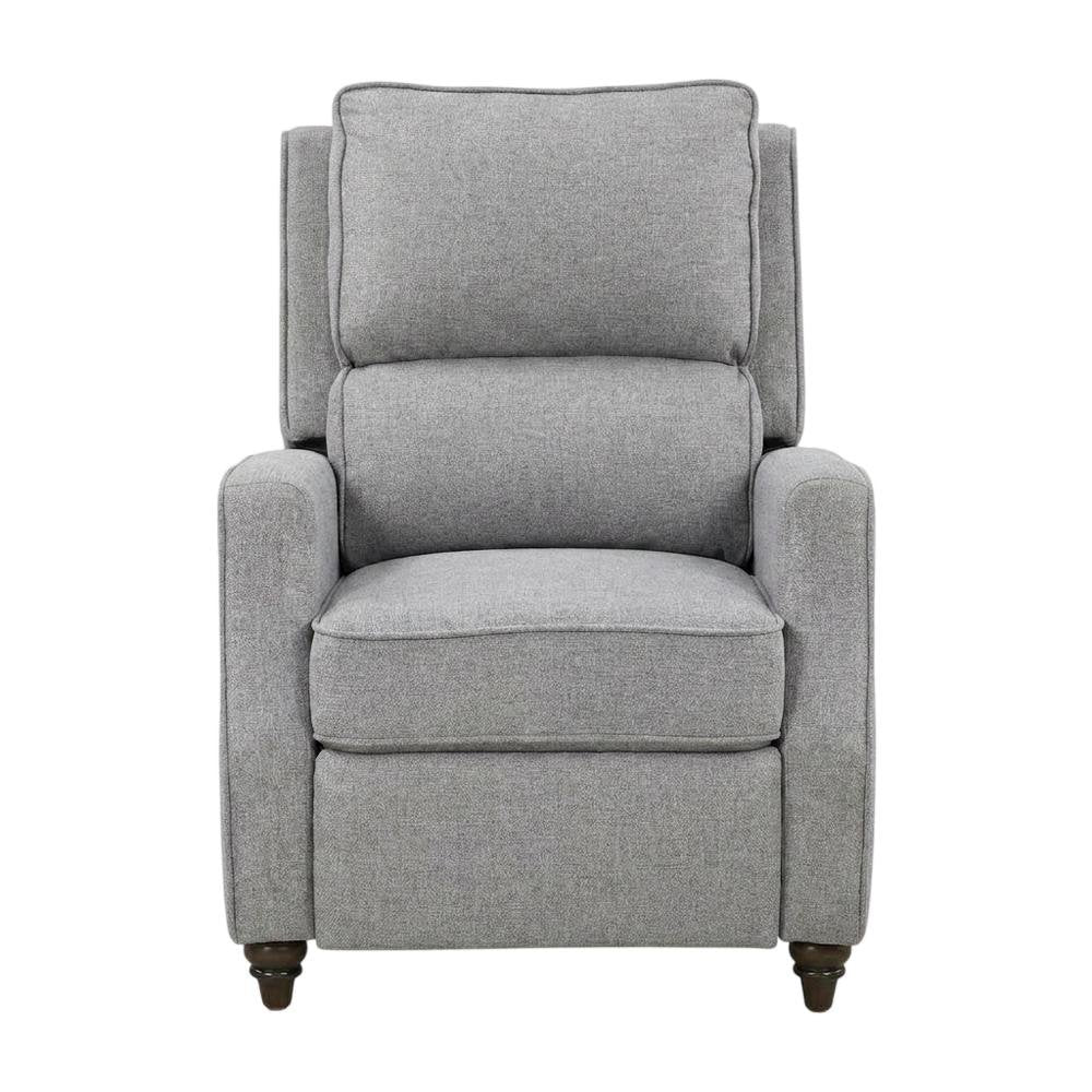 Textured Pushback Manual Recliner Chair for Living Room or Bedroom, Gray