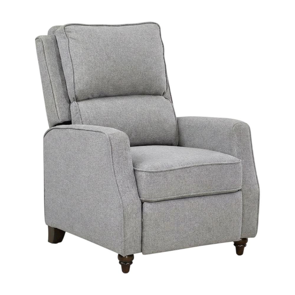 Textured Pushback Manual Recliner Chair for Living Room or Bedroom, Gray
