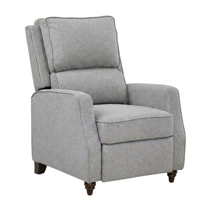 Textured Pushback Manual Recliner Chair for Living Room or Bedroom, Gray