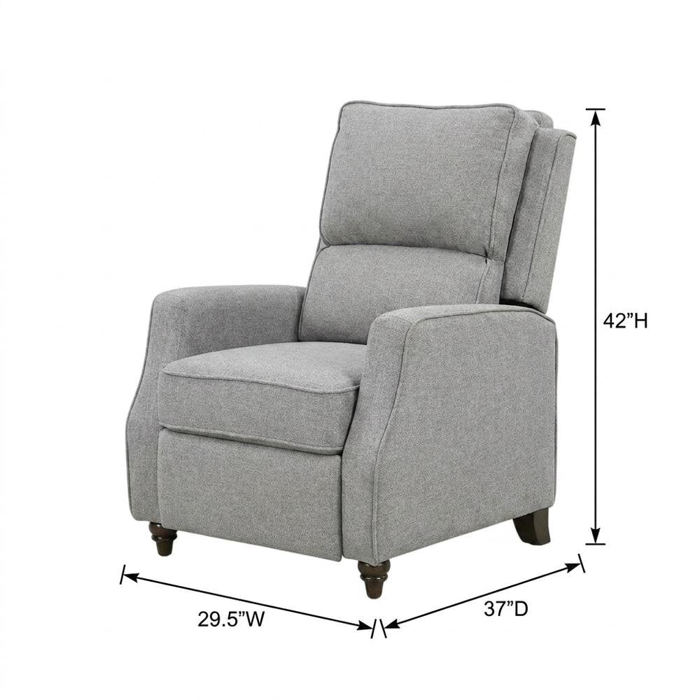 Textured Pushback Manual Recliner Chair for Living Room or Bedroom, Gray