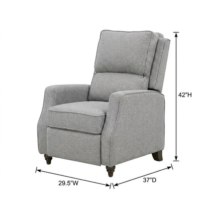 Textured Pushback Manual Recliner Chair for Living Room or Bedroom, Gray