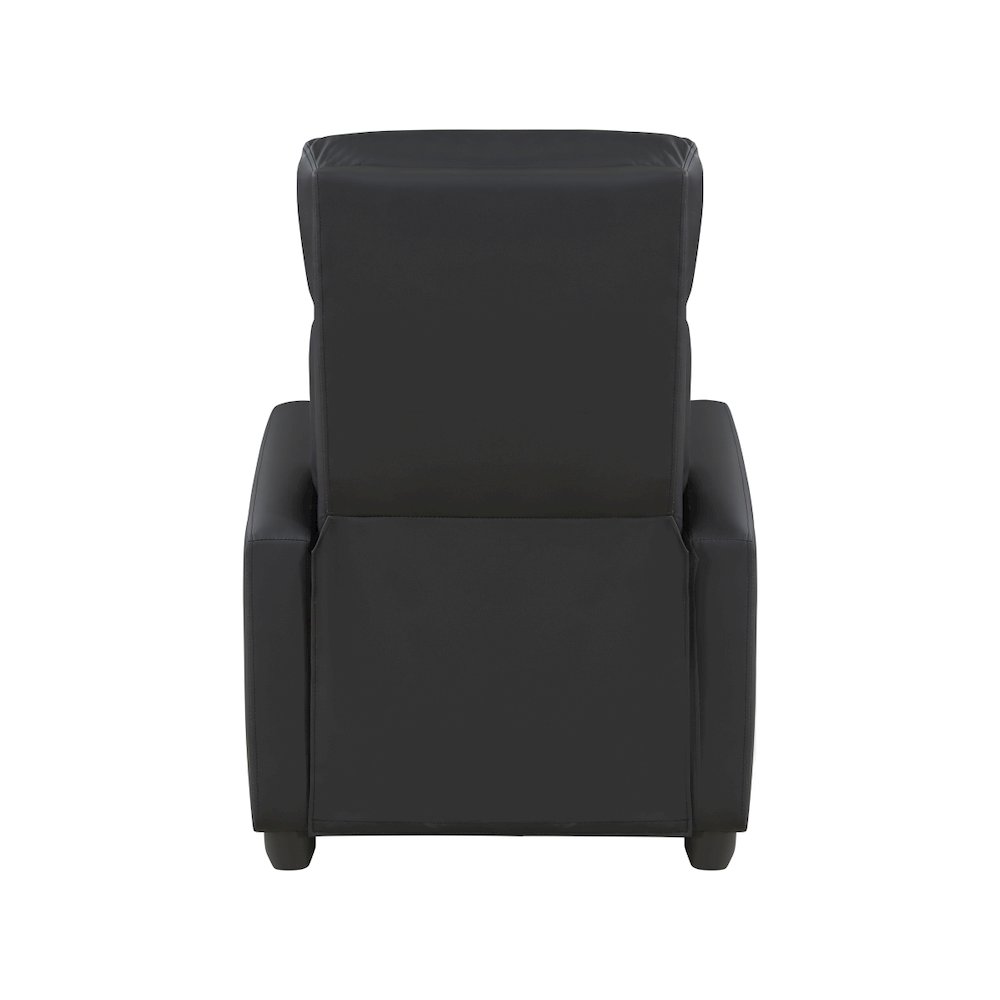 Lexicon Greenfield Faux Leather Push back Recliner in Black