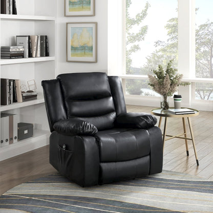 Lexicon Carson Faux Leather Power Lift Chair in Black
