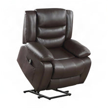 Faux Leather Power Lift Recliner Chair with Electric Recline, Dark Brown
