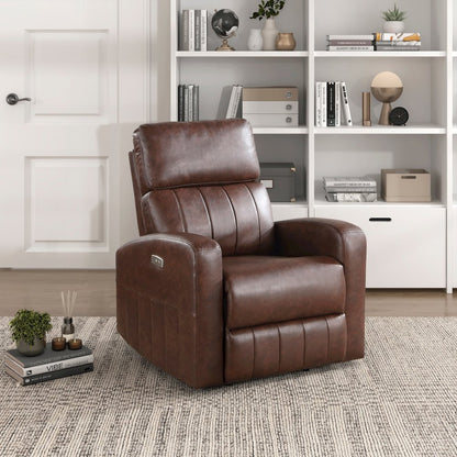 Lexicon Wheaton Faux leather Power Lift Chair in Brown