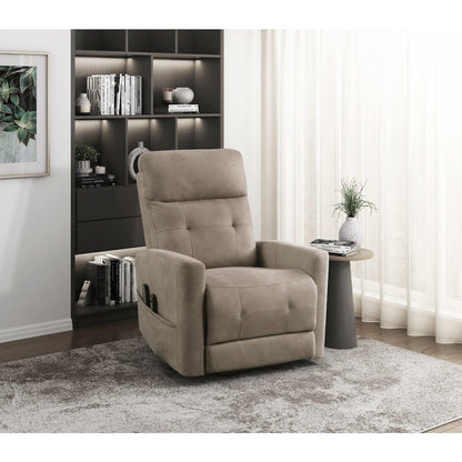 Lexicon Wichita Textured Fabric Power Lift Chair in Brown