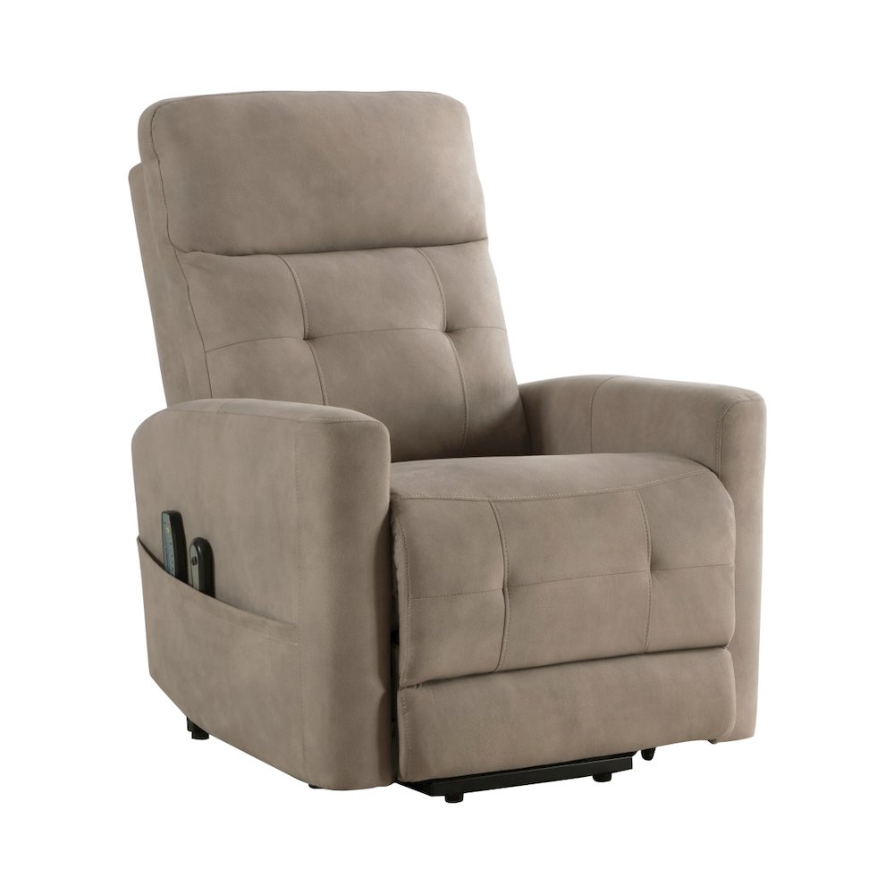 Lexicon Wichita Textured Fabric Power Lift Chair in Brown