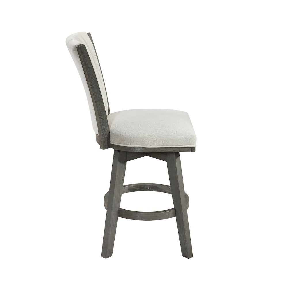 Corvallis Velvet Counter Height Swivel Stool, Set of 2 in Beige