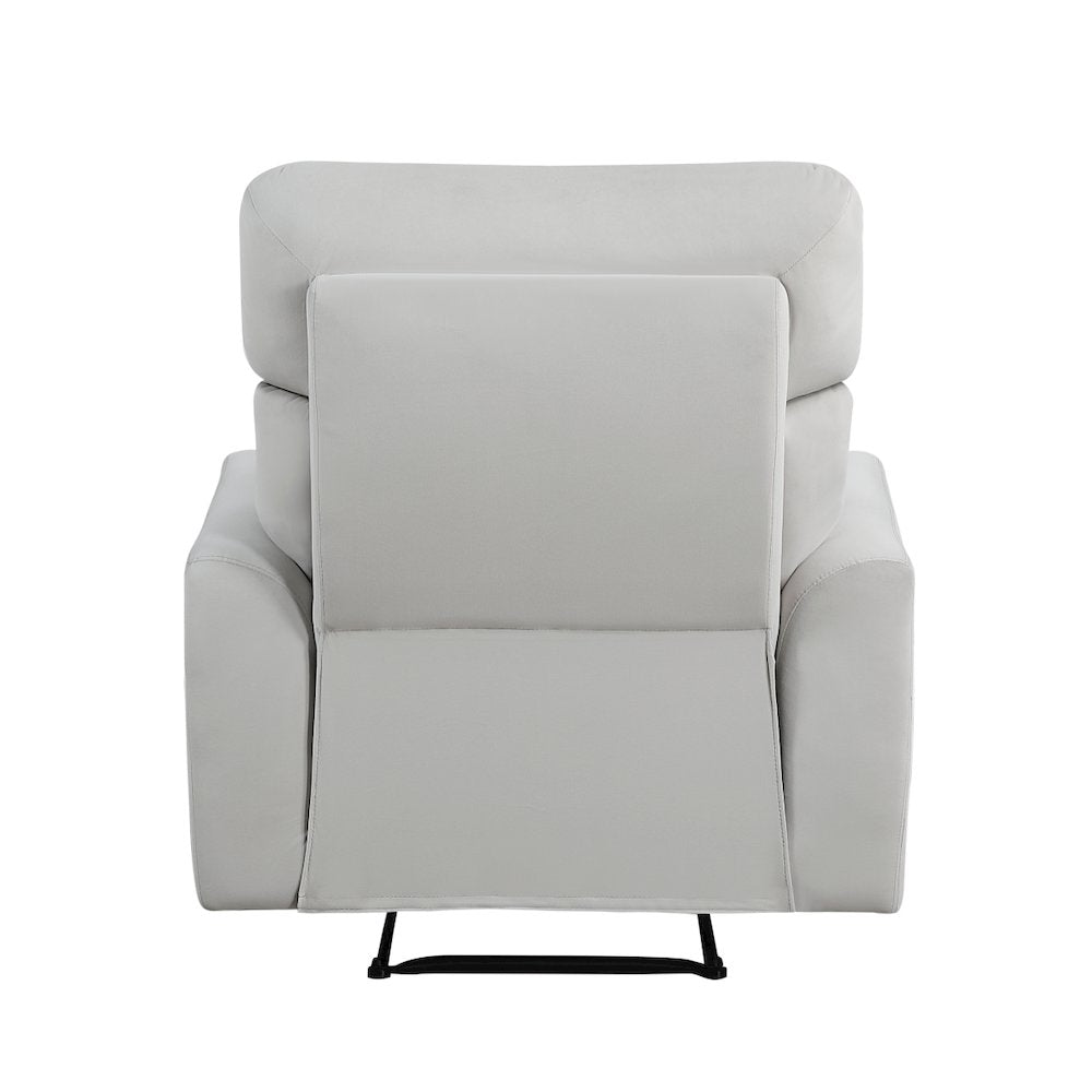 Lexicon Preston Velvet Manual Recliner in Gray