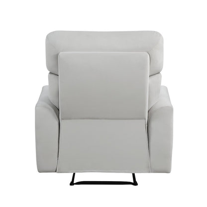 Lexicon Preston Velvet Manual Recliner in Gray