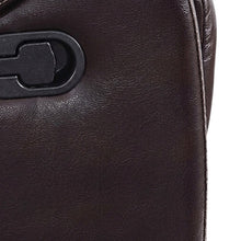 Briscoe Faux Leather Glider Recliner Chair, 2-Tone Light and Dark Brown