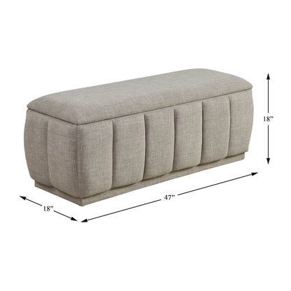 Maize Textured Lift Top Storage Bench in Taupe