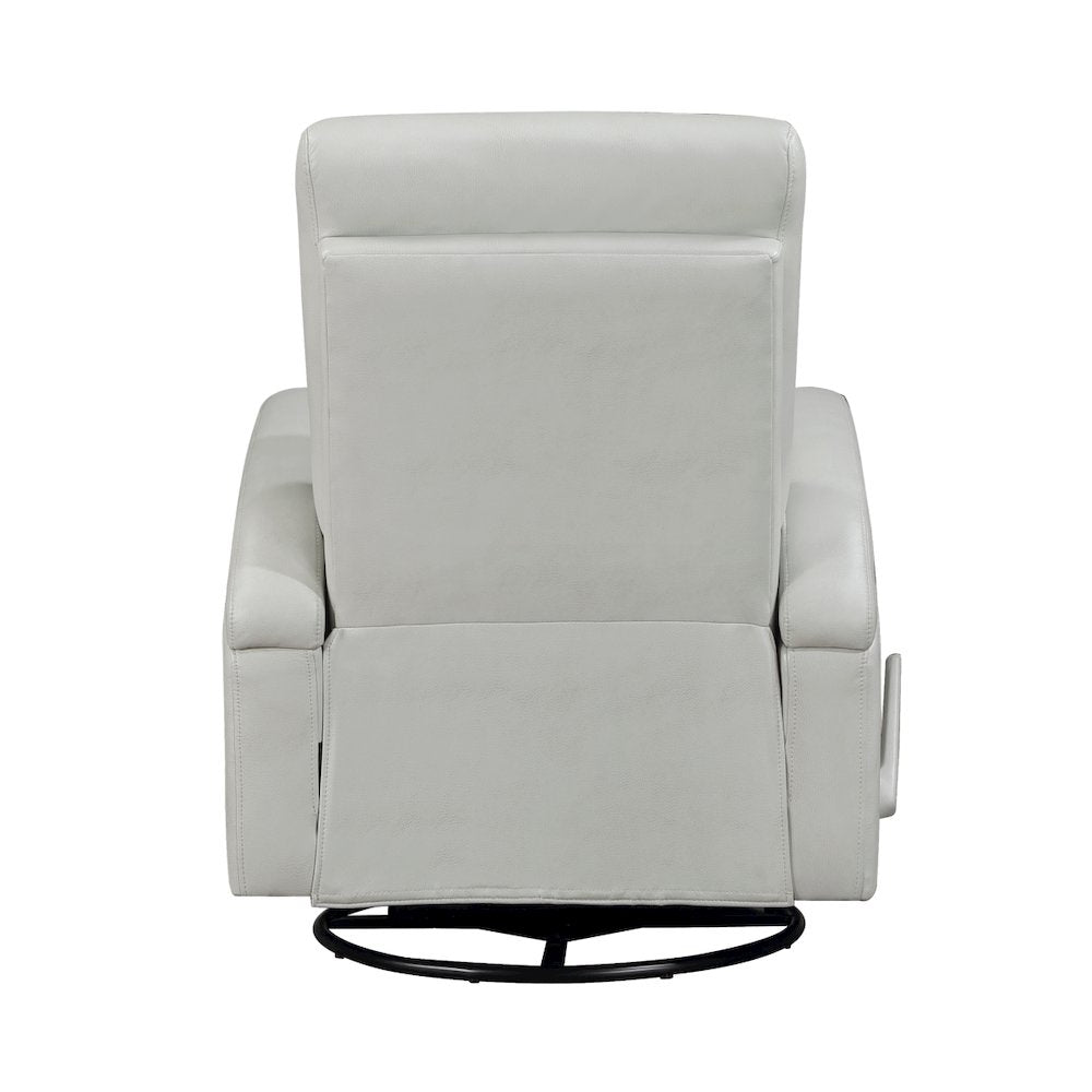 Lexicon Camden Faux Leather Swivel Glider Reclining Chair in Smoke Color