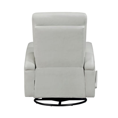 Lexicon Camden Faux Leather Swivel Glider Reclining Chair in Smoke Color