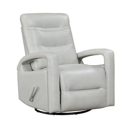 Lexicon Camden Faux Leather Swivel Glider Reclining Chair in Smoke Color