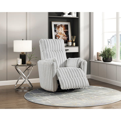 Lexicon Payton Corduroy Swivel Glider Reclining Chair in Gray