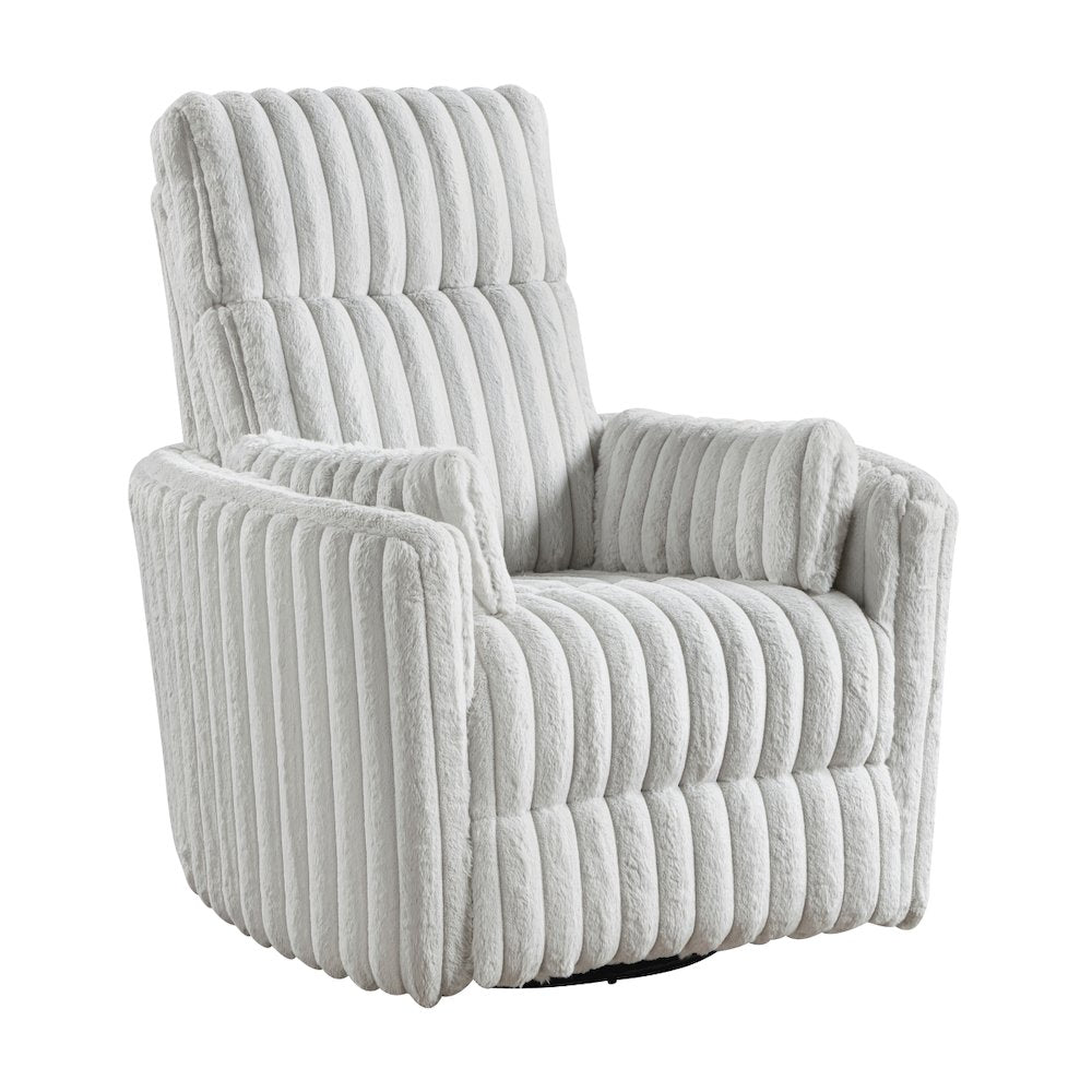 Lexicon Payton Corduroy Swivel Glider Reclining Chair in Gray
