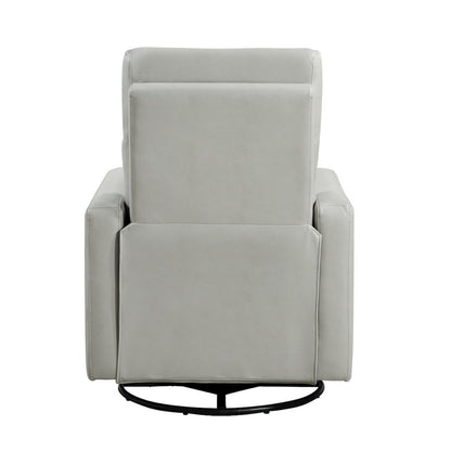 Lexicon Olathe Faux Leather Swivel Glider Reclining  Chair in Smoke