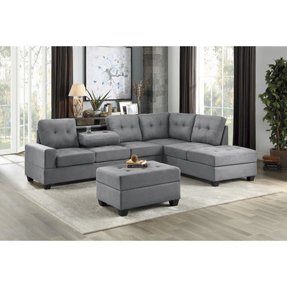Maston Microfiber Ottoman With Storage In Dark Gray