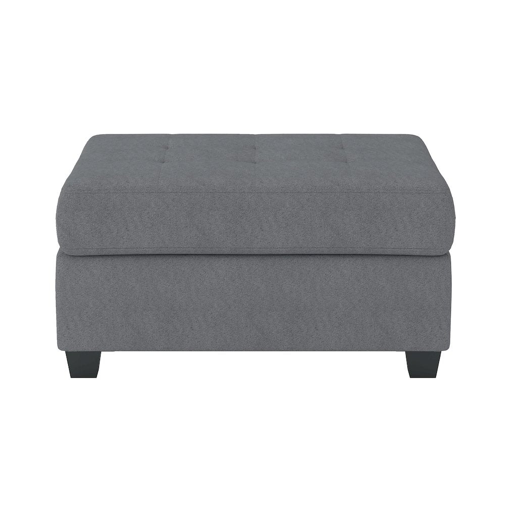 Maston Microfiber Ottoman With Storage In Dark Gray