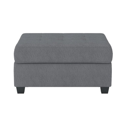 Maston Microfiber Ottoman With Storage In Dark Gray