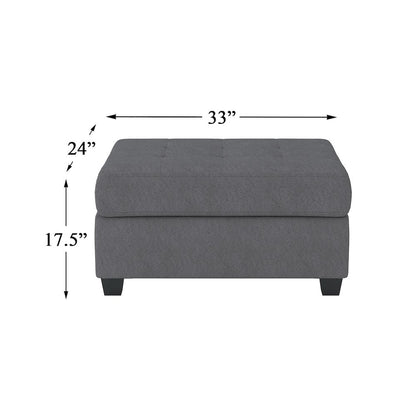 Maston Microfiber Ottoman With Storage In Dark Gray