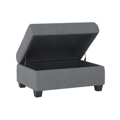 Maston Microfiber Ottoman With Storage In Dark Gray