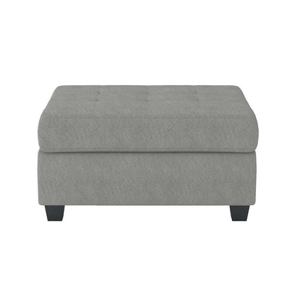Maston Microfiber Ottoman With Storage In Gray