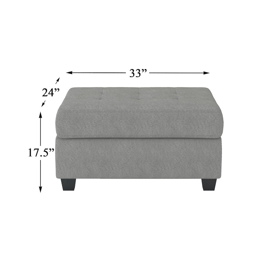 Maston Microfiber Ottoman With Storage In Gray