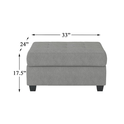 Maston Microfiber Ottoman With Storage In Gray