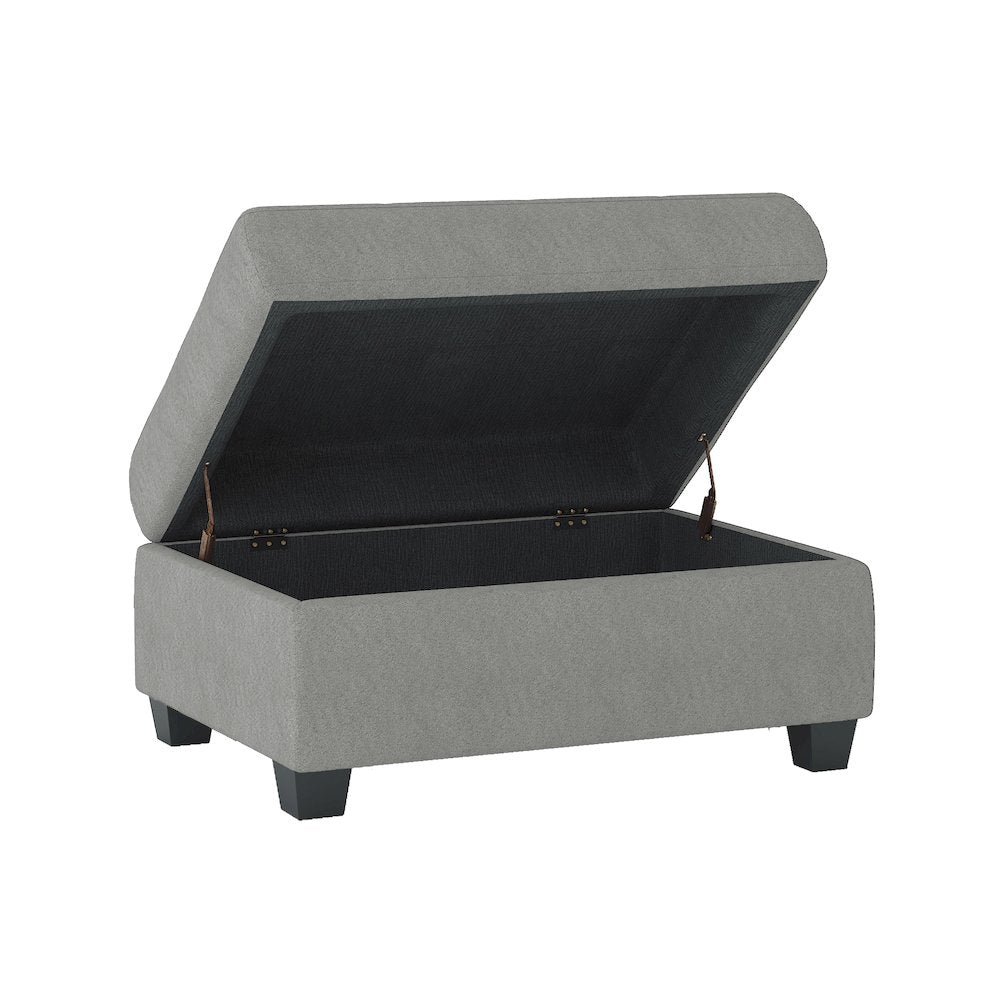 Maston Microfiber Ottoman With Storage In Gray