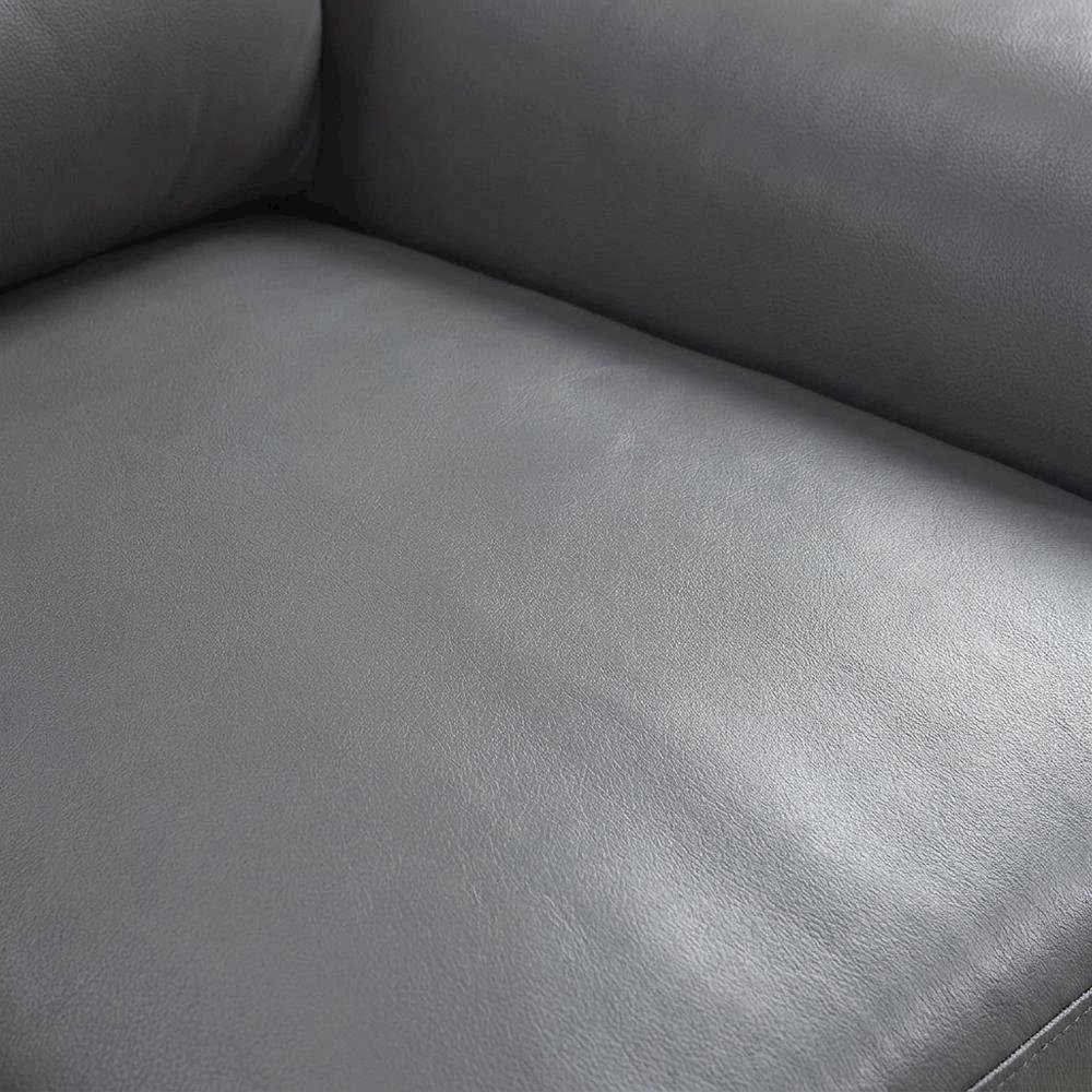 Mischa Leather Loveseat, Small Couch and Love Seat for Living Room, Dark Gray