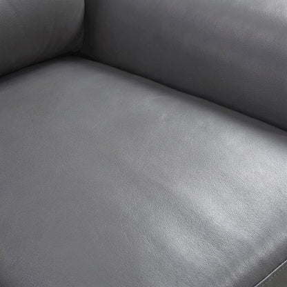 Mischa Leather Loveseat, Small Couch and Love Seat for Living Room, Dark Gray