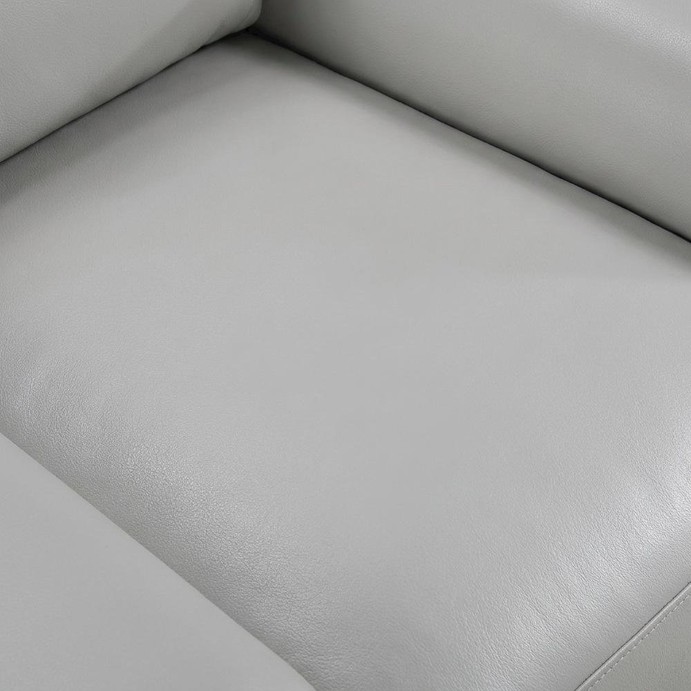 Mischa Leather Accent Chair for Living Room or Bedroom, Silver Gray